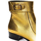 Saint Laurent Gold Leather Ankle Boots - Detail view