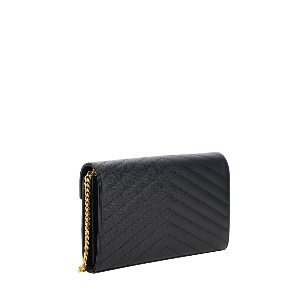 Saint Laurent Black Calf Leather Shoulder Bag - AW26 22x14cm - Back view