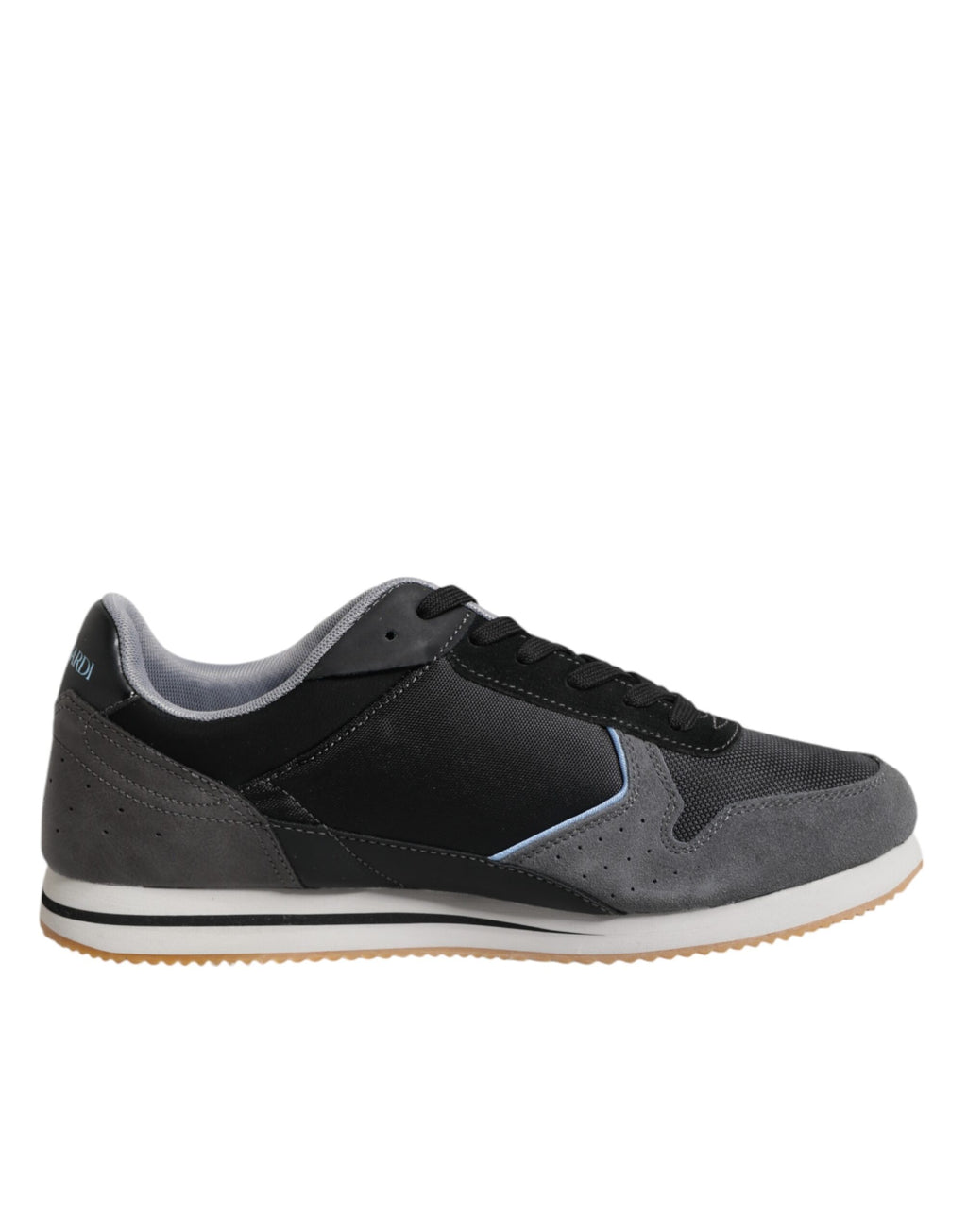 Trussardi Black Gray Lace Up Low Top Casual Sneakers Shoes - Styled view