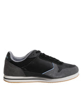 Trussardi Black Gray Lace Up Low Top Casual Sneakers Shoes - Styled view