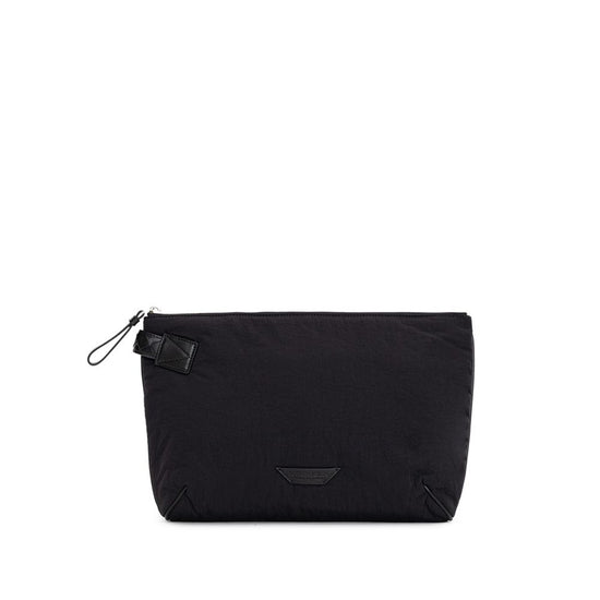 Bottega Veneta Black Nylon Clutch Bag - Front view