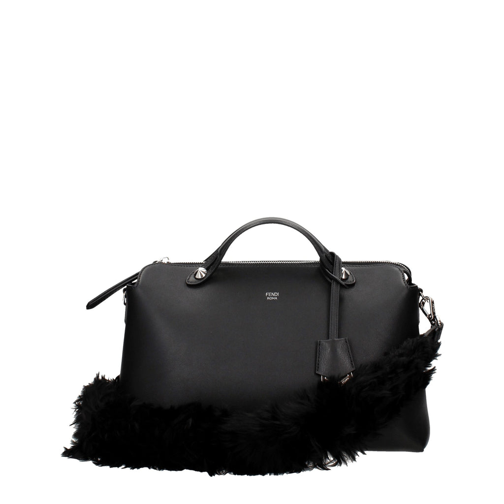 Fendi Black Leather Shoulder Bag - Side view