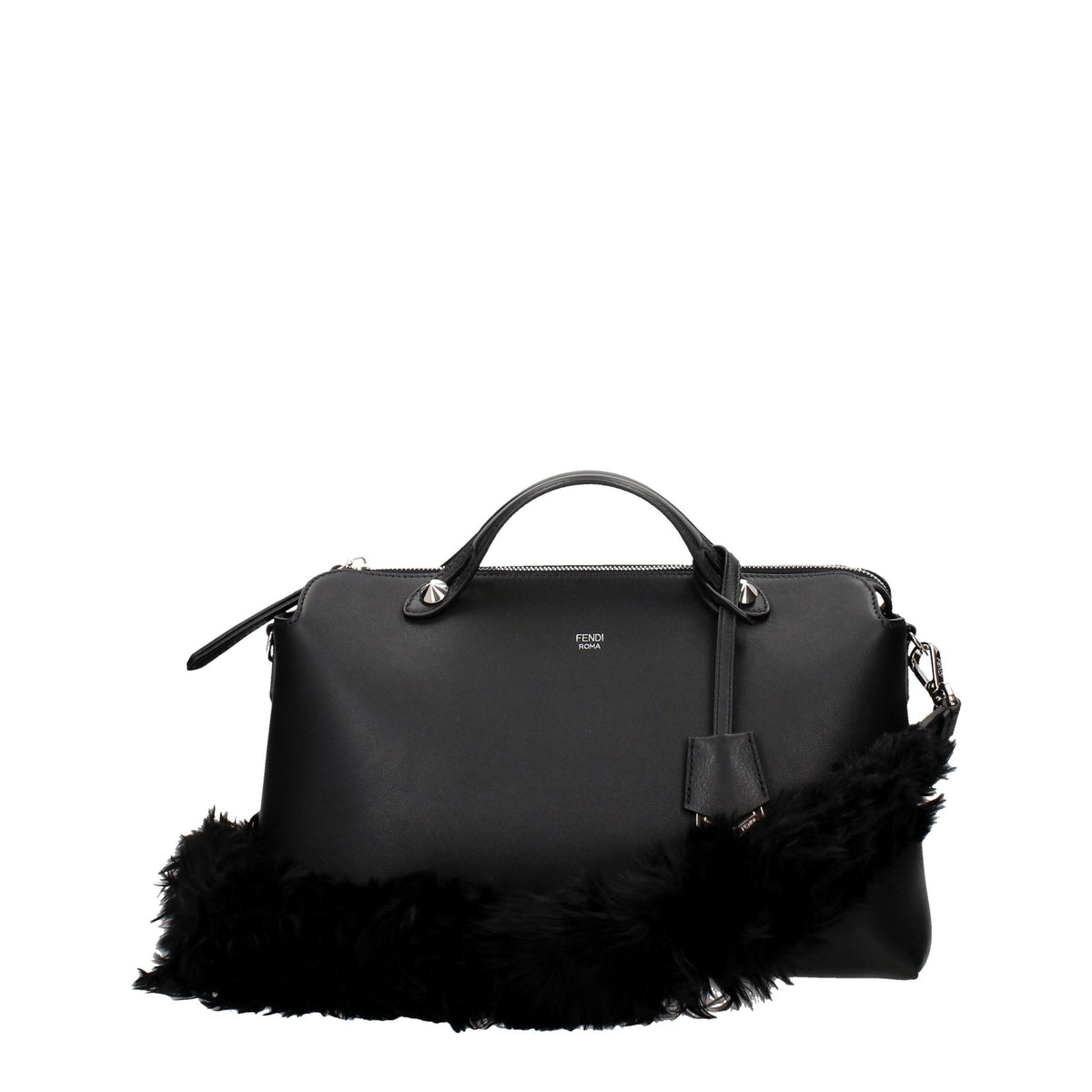 Fendi Black Leather Shoulder Bag - Side view