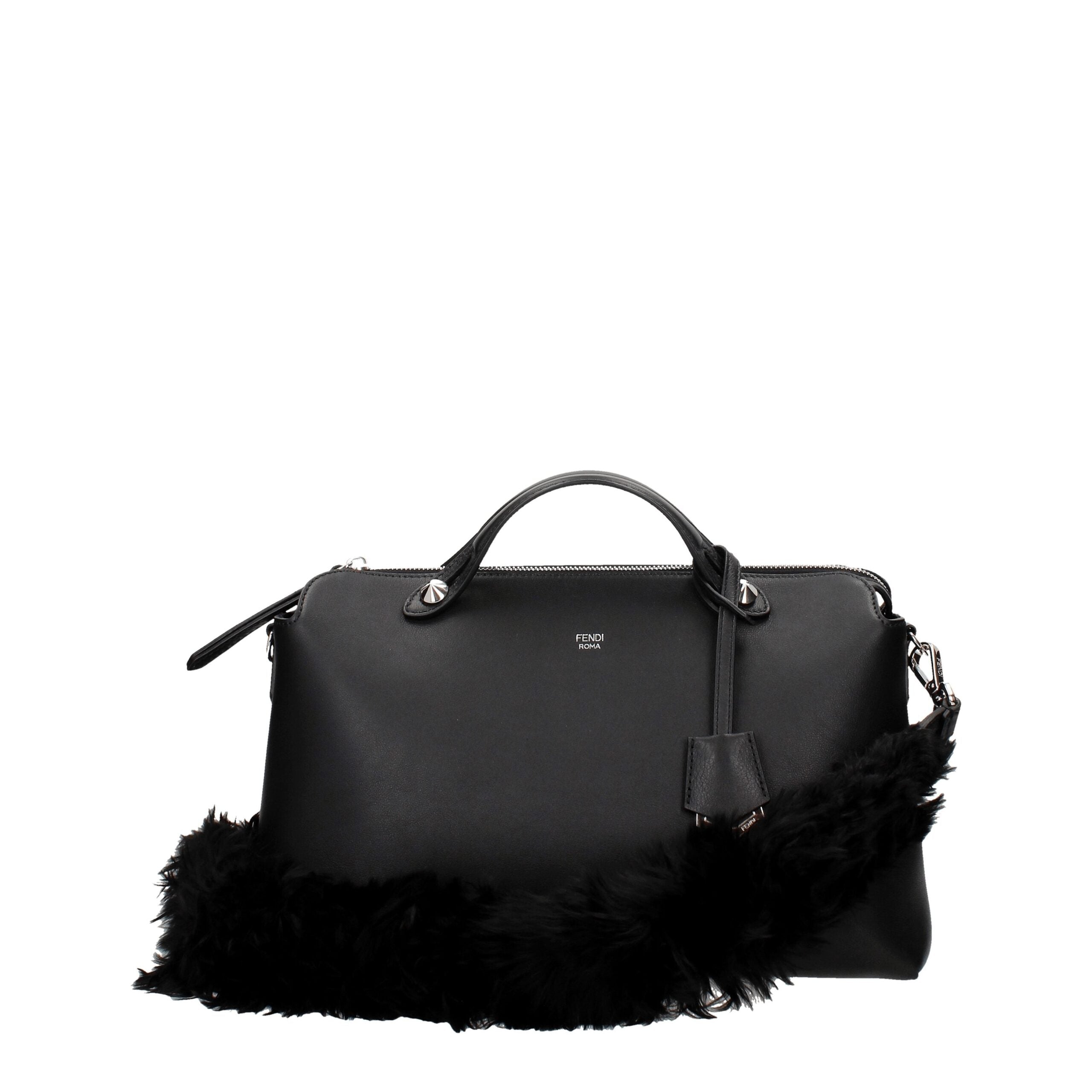 Fendi Black Leather Shoulder Bag - Side view