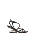Fendi Multicolor Leather Flat Sandals - Front view