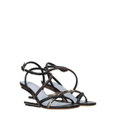 Fendi Multicolor Leather Flat Sandals - Side view