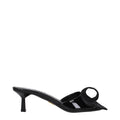 Prada Black Leather Sandals - Front view