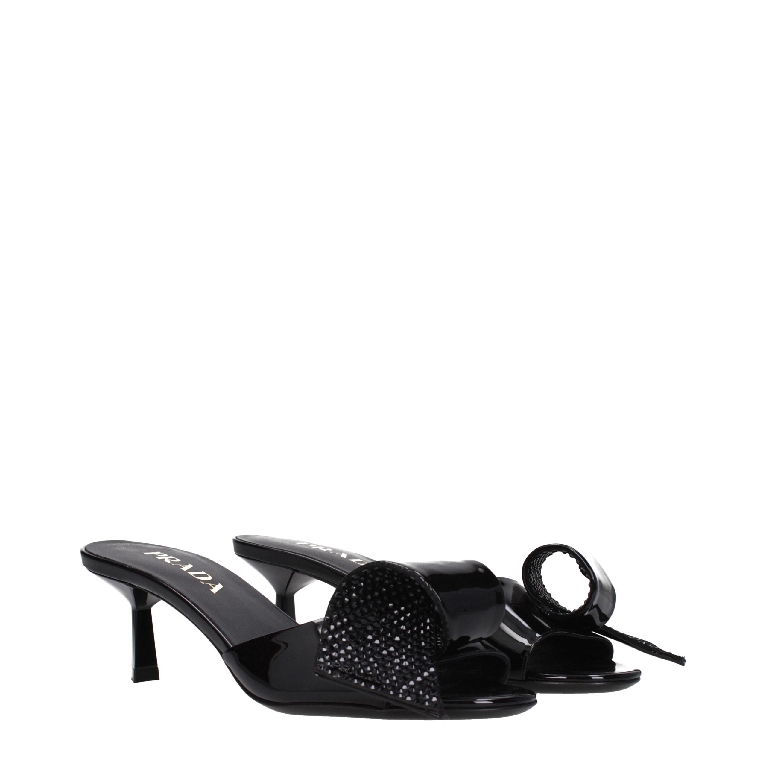 Prada Black Leather Sandals - Side view