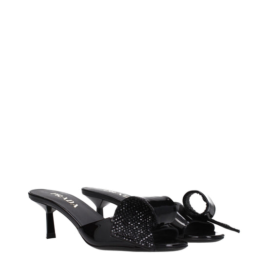 Prada Black Leather Sandals - Side view