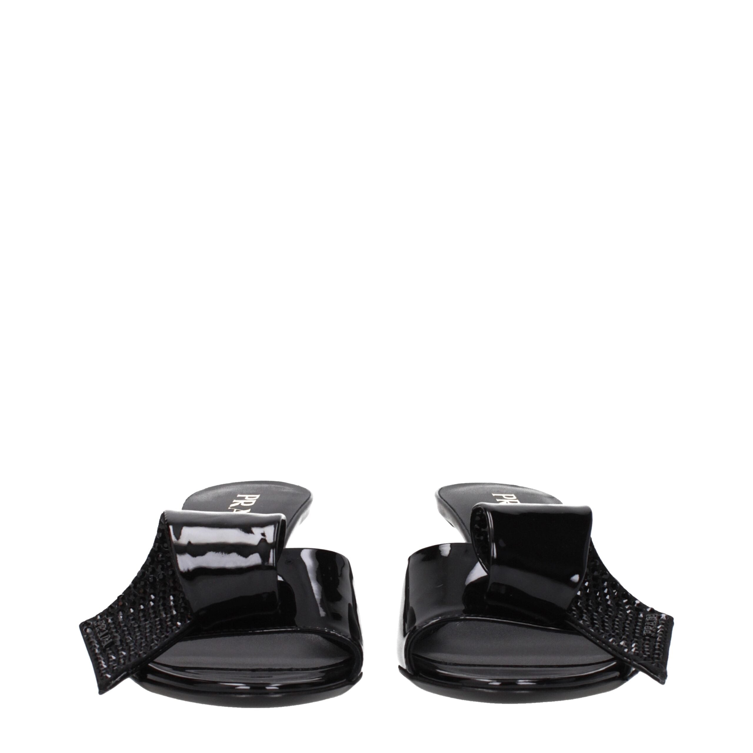 Prada Black Leather Sandals - Back view