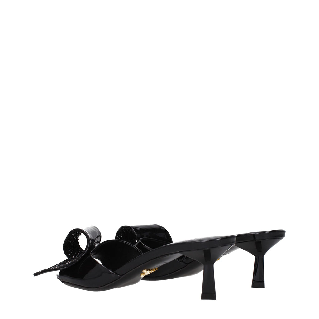 Prada Black Leather Sandals - Detail view