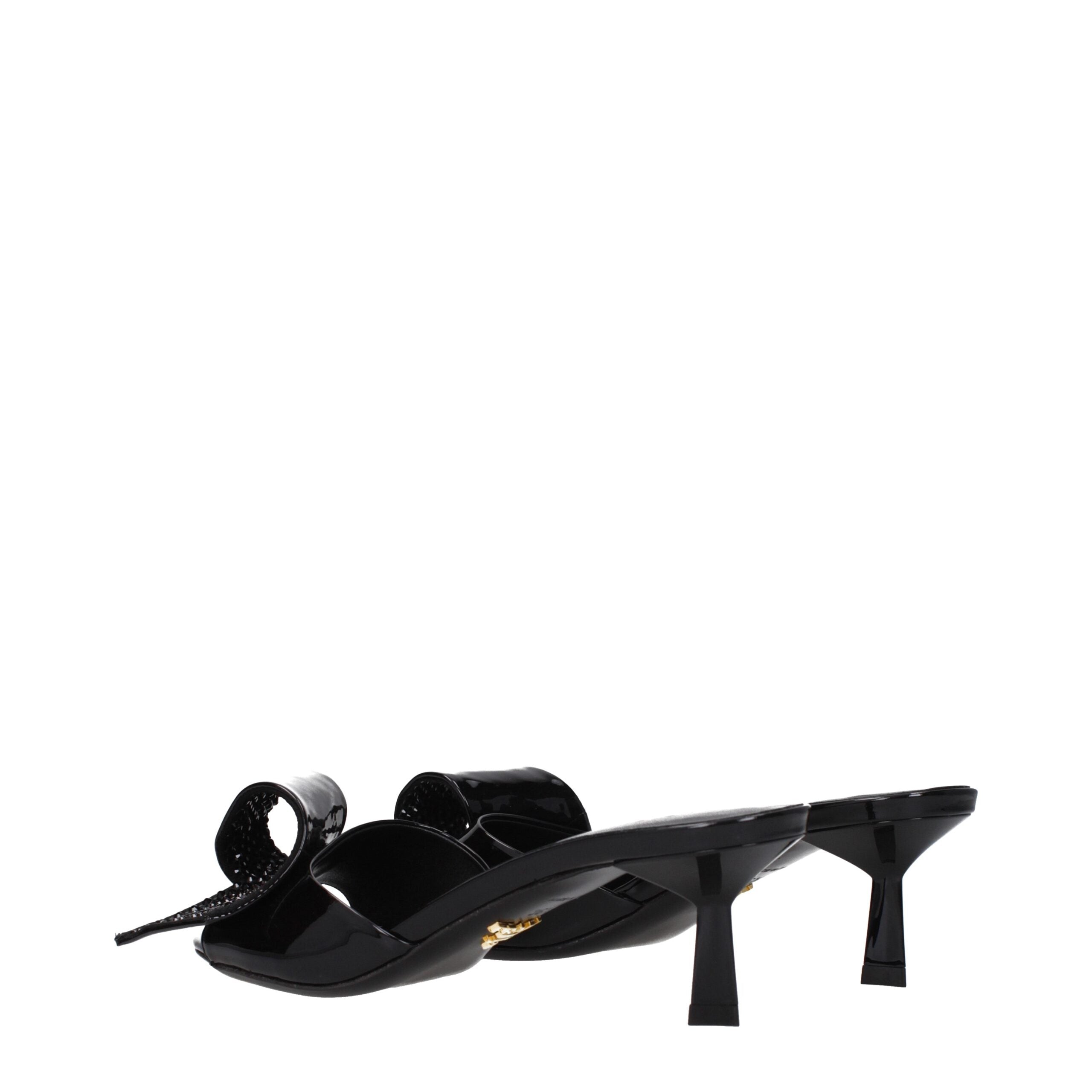 Prada Black Leather Sandals - Detail view