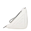 Prada White Leather Clutch Bag - Front view
