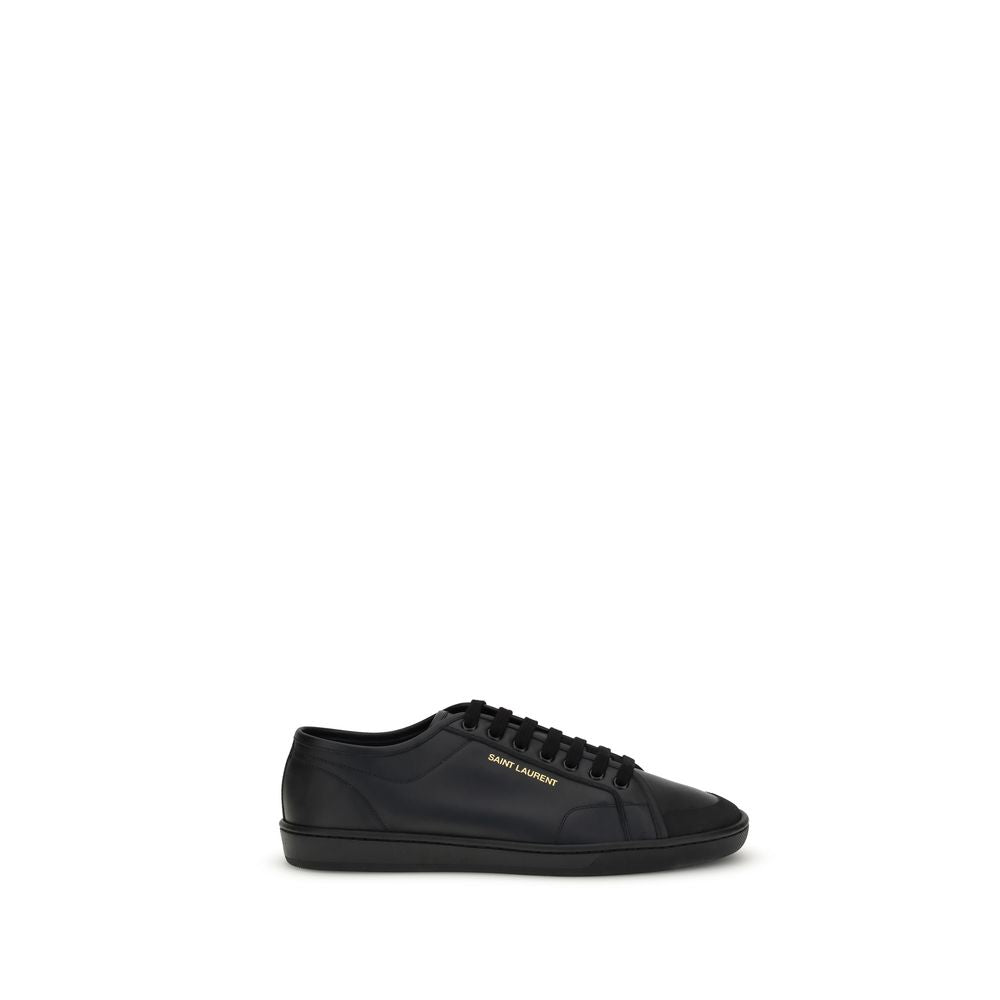 Saint Laurent Black Calf Leather Sneakers - Front view