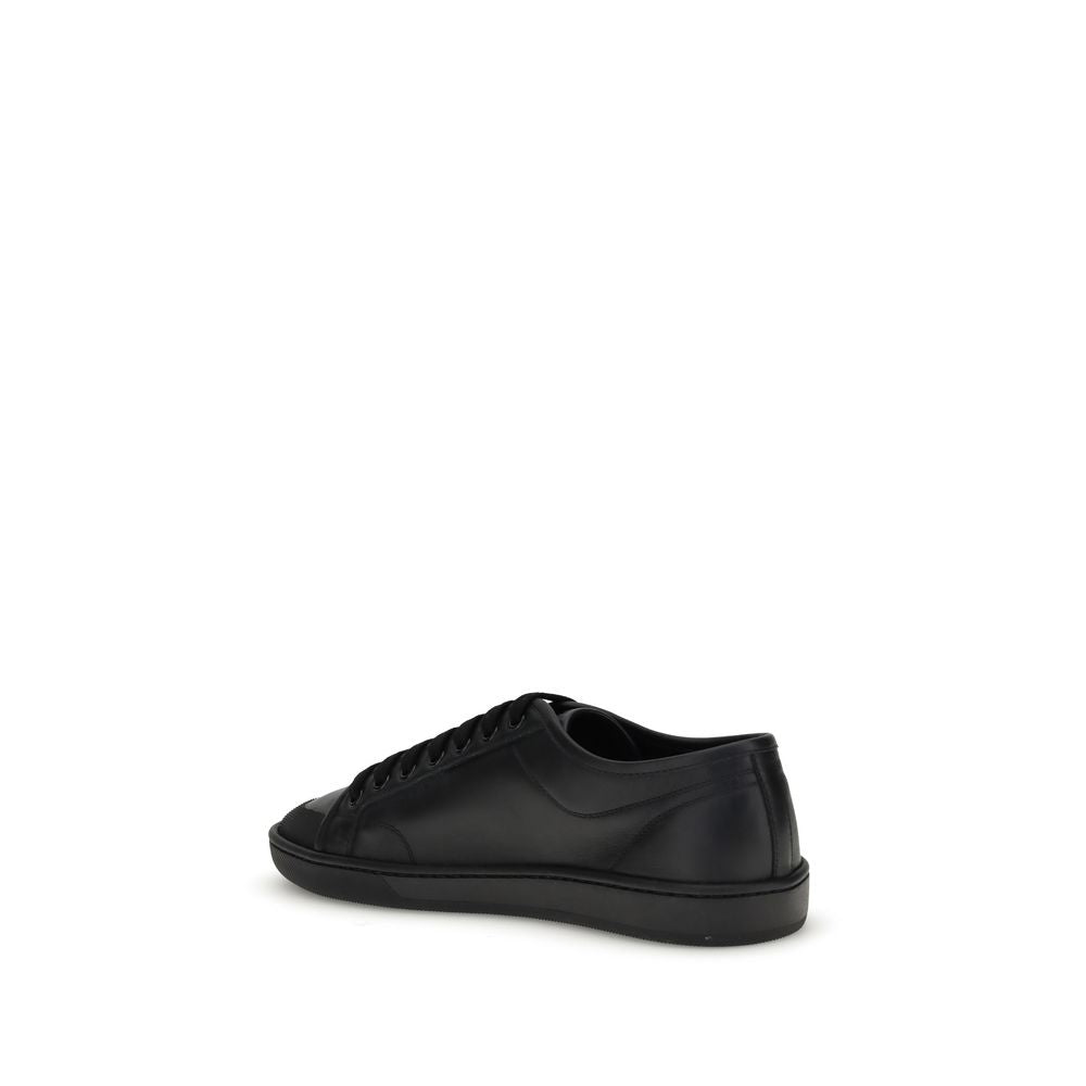 Saint Laurent Black Calf Leather Sneakers - Back view