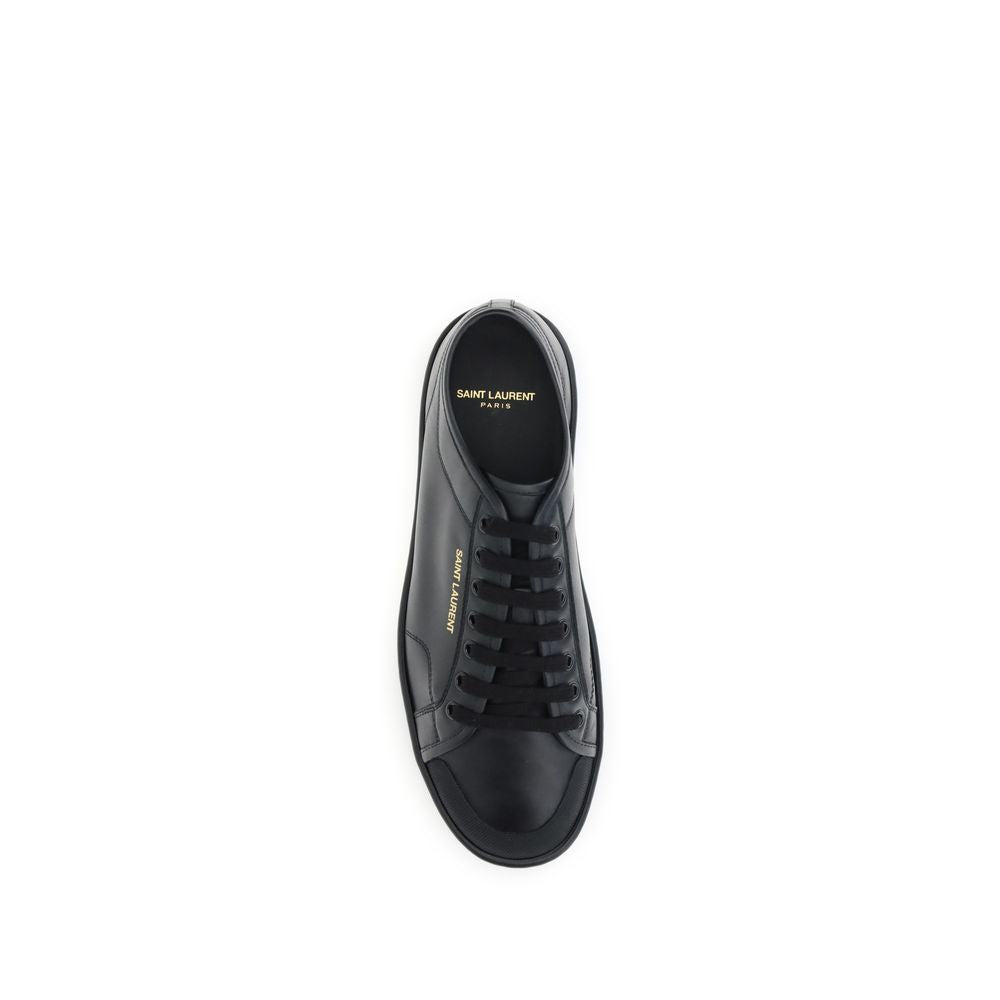 Saint Laurent Black Calf Leather Sneakers - Detail view