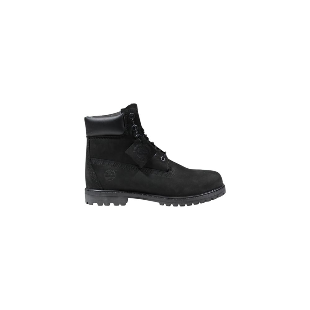 Timberland Black Leather Lace-Up Boots - Front view