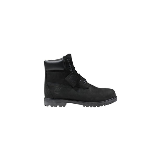 Timberland Black Leather Lace-Up Boots - Front view