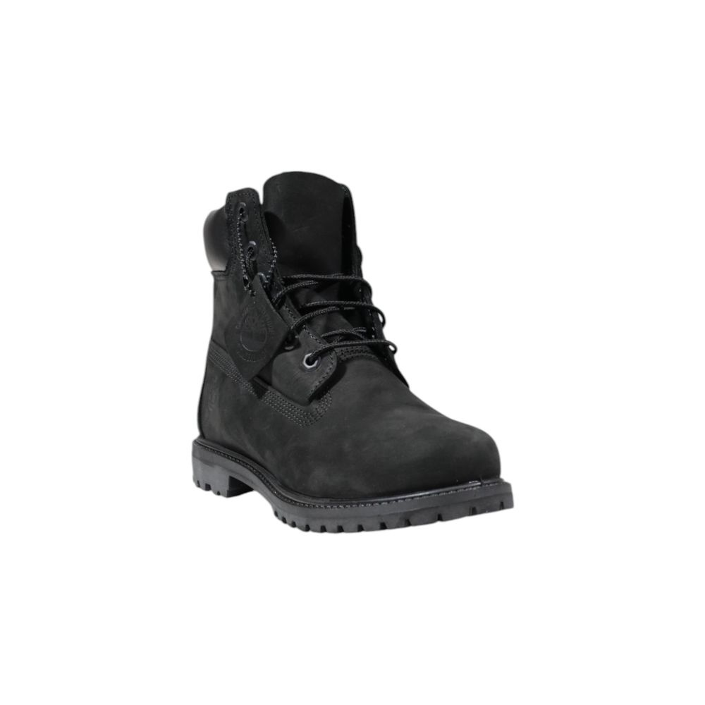 Timberland Black Leather Lace-Up Boots - Side view