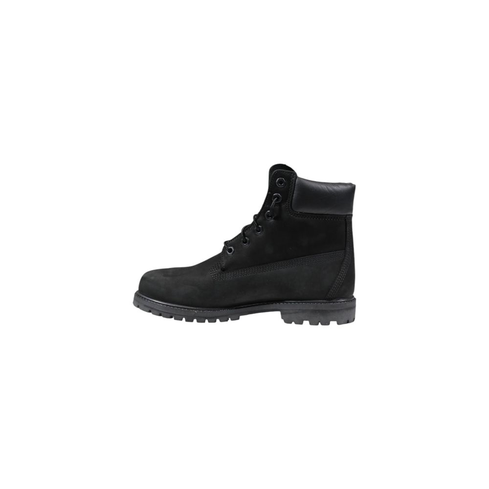 Timberland Black Leather Lace-Up Boots - Back view