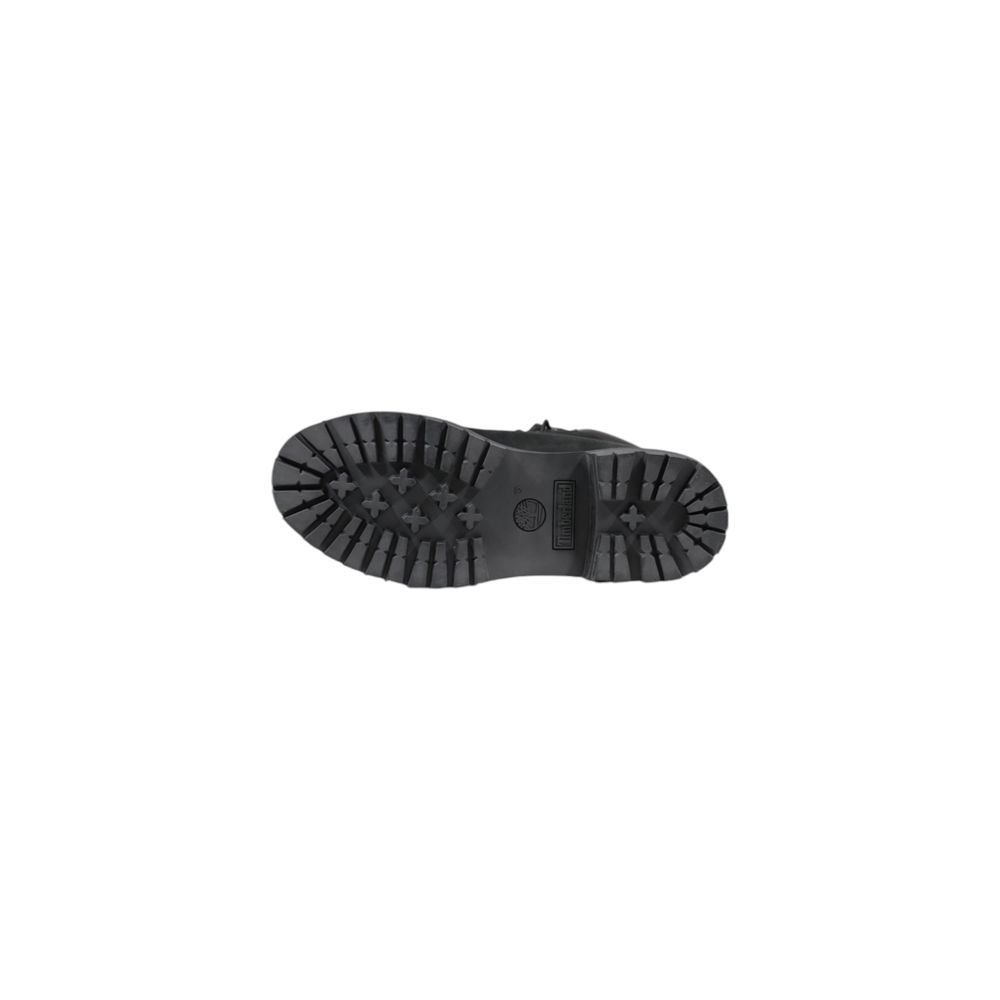 Timberland Black Leather Lace-Up Boots - Close-up view