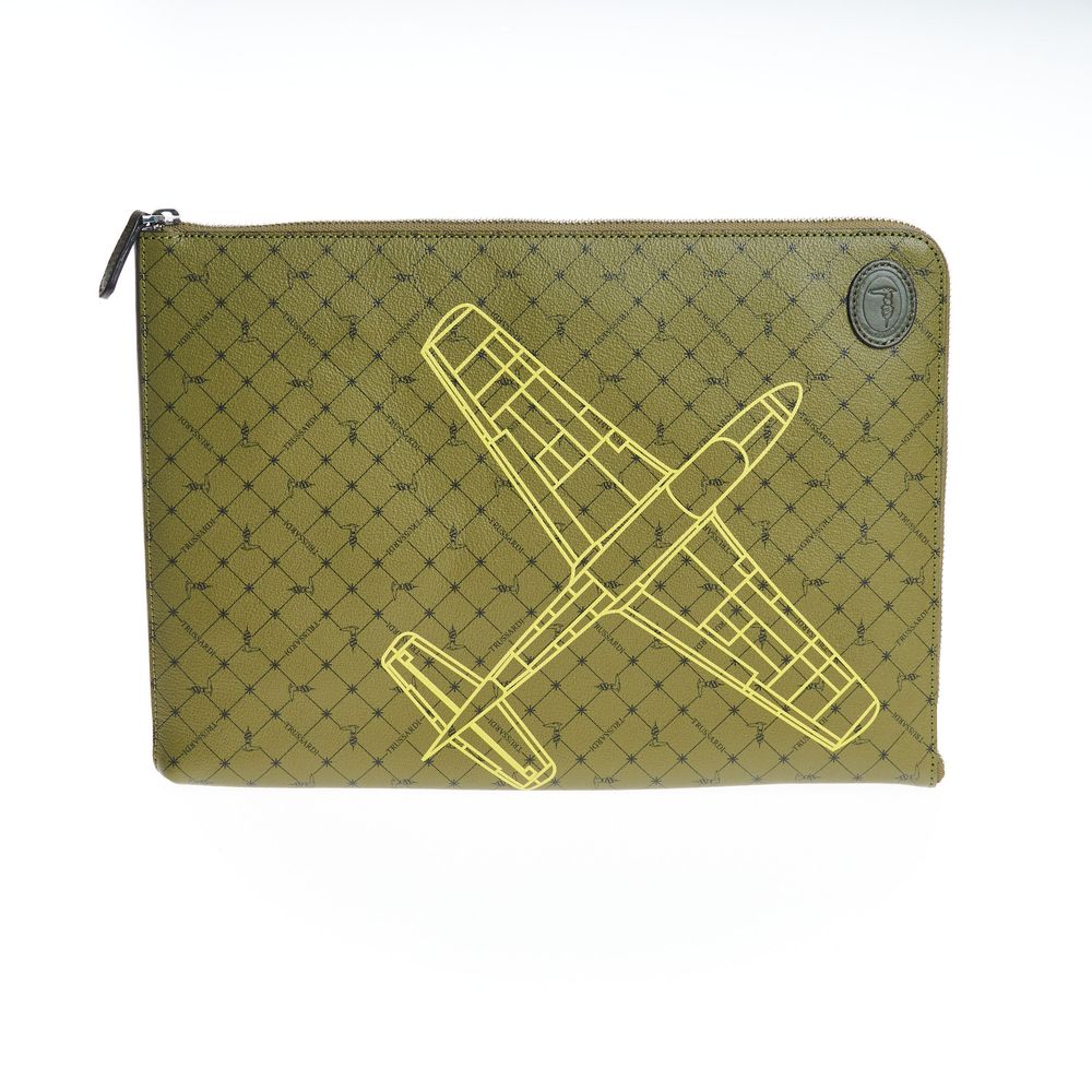 Trussardi Premium Leather Clutch - Front view