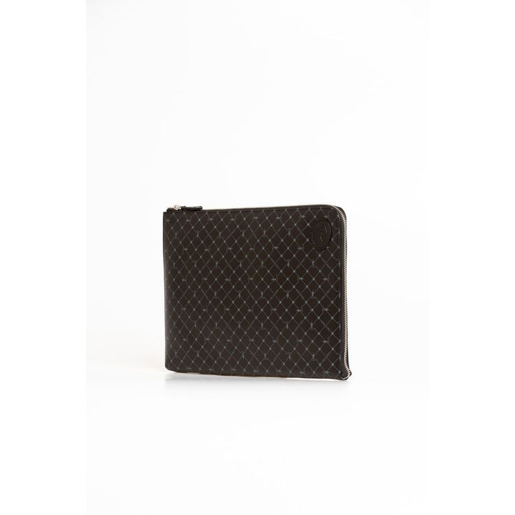 Trussardi Black Leather Men Clutch - Side view