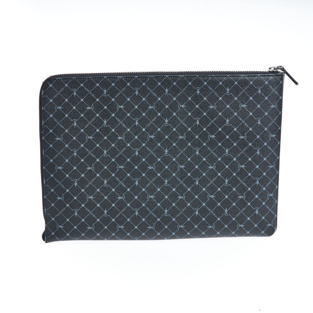Trussardi Black Leather Clutch - Detail view