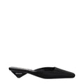 Prada Black Satin Flat Sandals - Front view