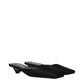 Prada Black Satin Flat Sandals - Side view