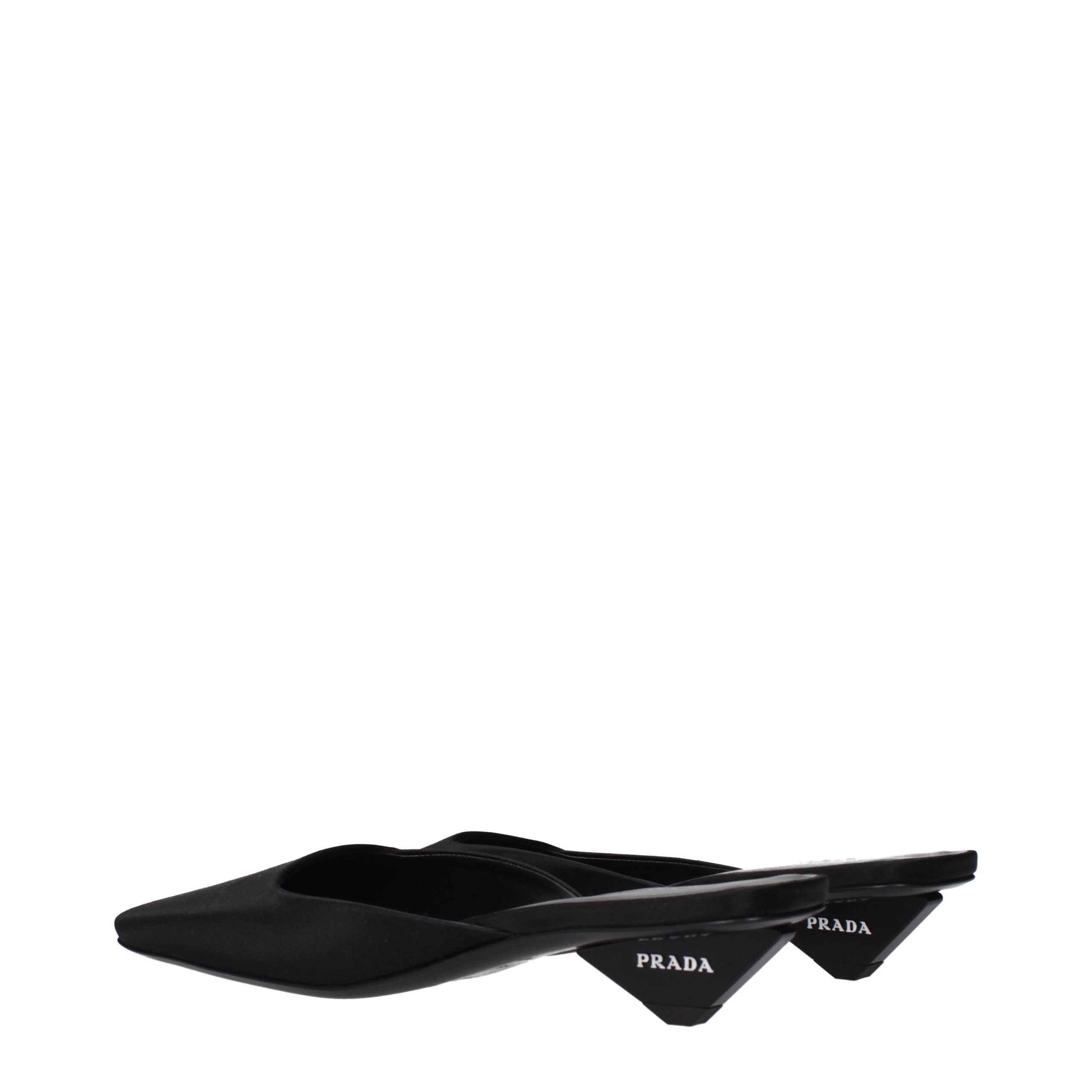Prada Black Satin Flat Sandals - Detail view