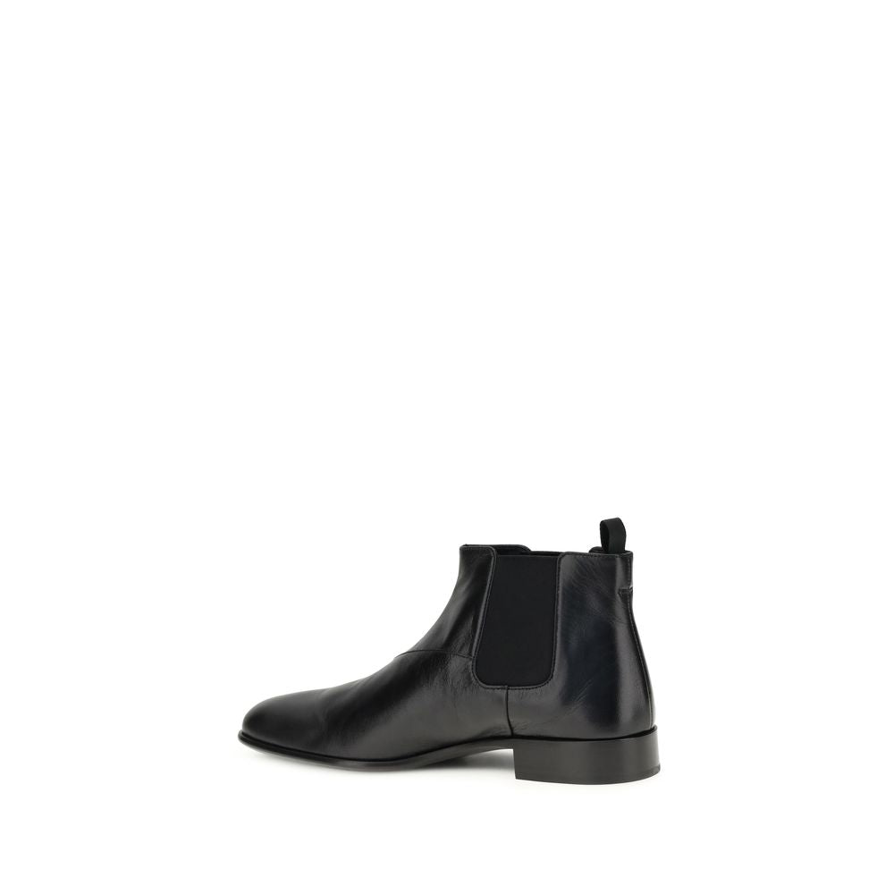 Prada Black Goatskin Ankle Boots - Back view