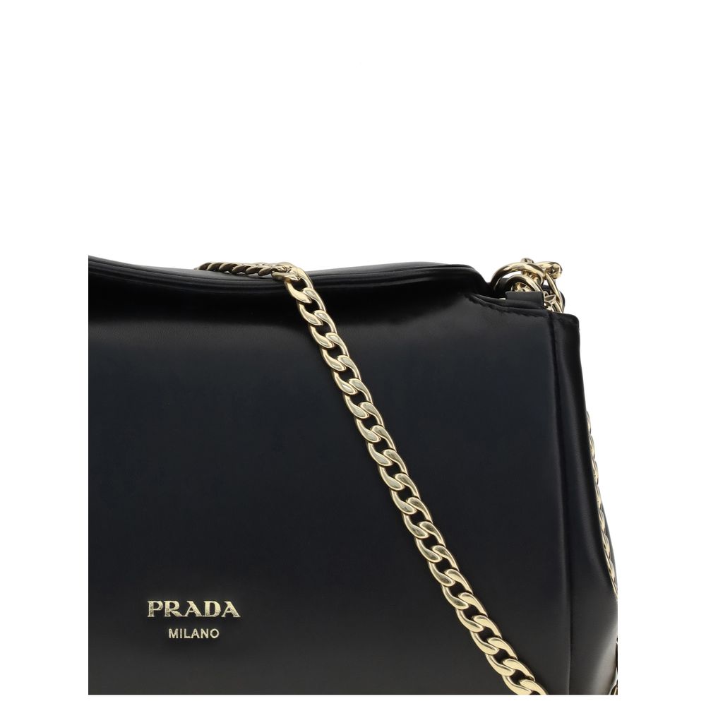 Prada Black Calf Leather Shoulder Bag - SS26 28x16cm - Detail view