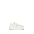 Prada White Calf Leather Platform Sneakers - Front view