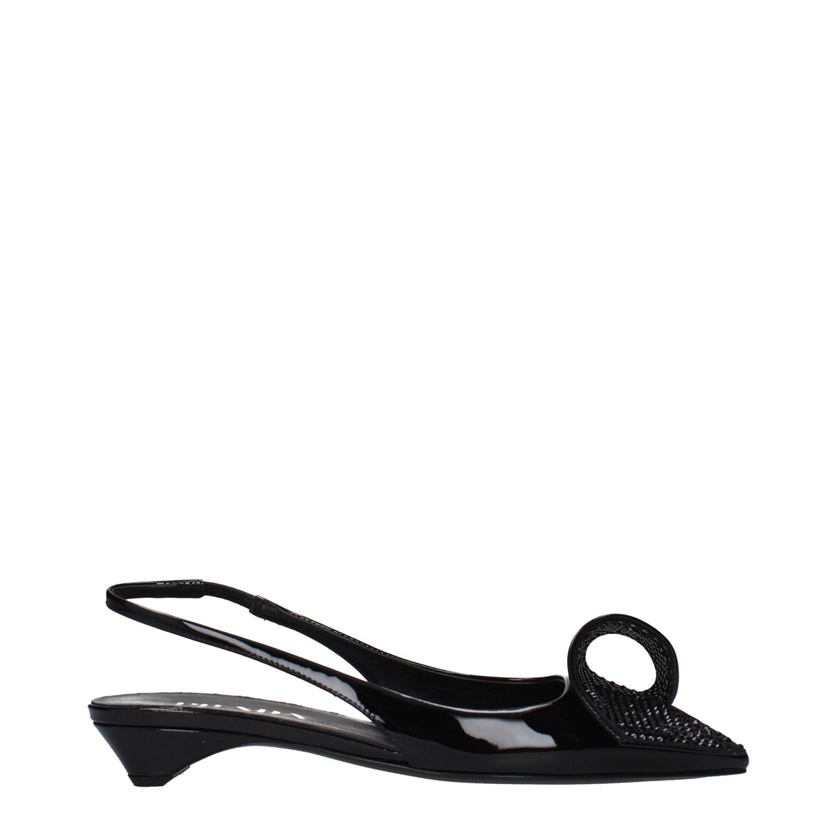 Prada Black Leather Flat Sandals (Ref. PR15433029648649) - Front view