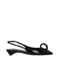 Prada Black Leather Flat Sandals (Ref. PR15433029648649) - Front view