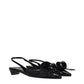 Prada Black Leather Flat Sandals (Ref. PR15433029648649) - Side view