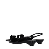 Prada Black Leather Flat Sandals (Ref. PR15433029648649) - Detail view