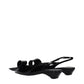Prada Black Leather Flat Sandals (Ref. PR15433029648649) - Detail view