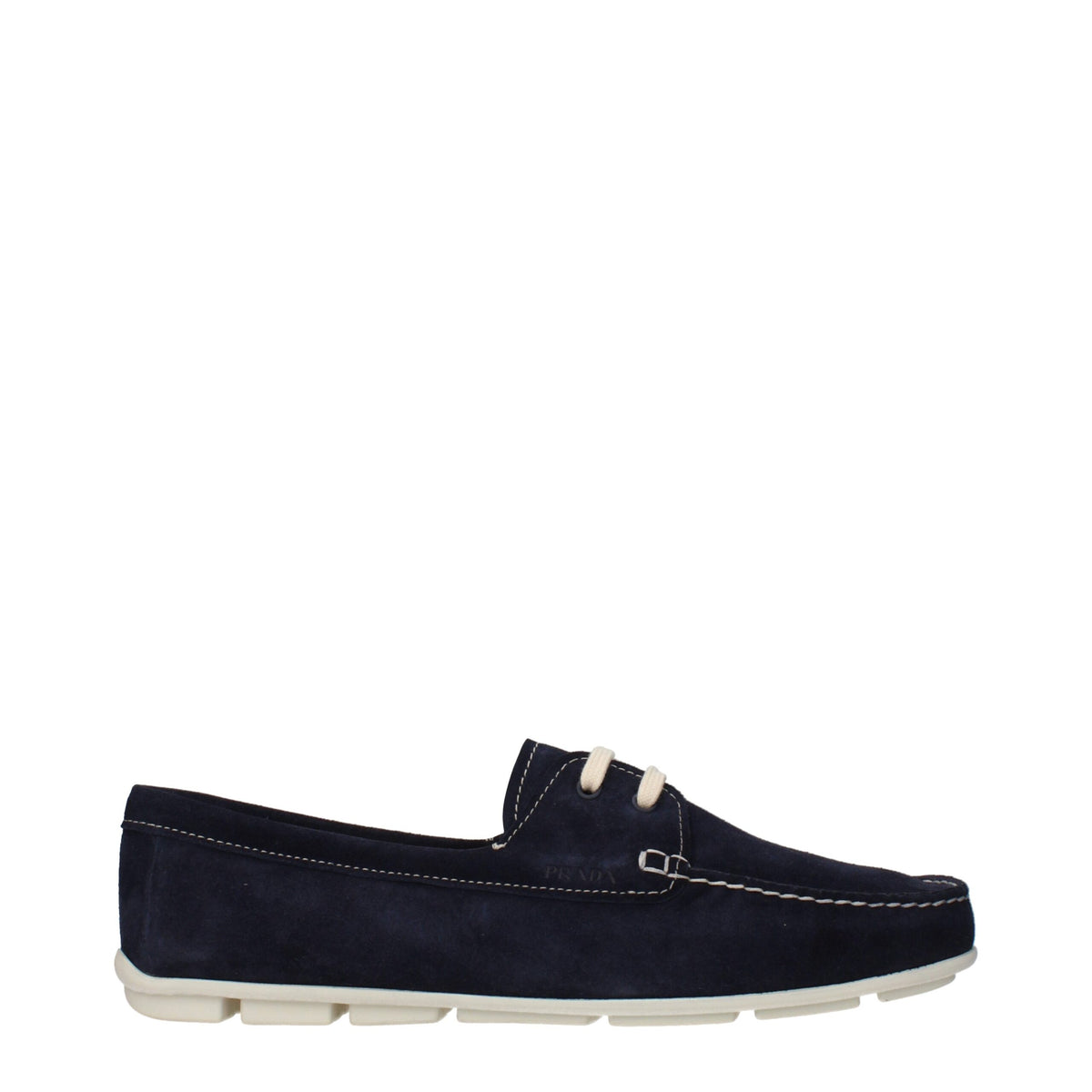 Prada Blue Leather Slip On Loafers - Front view
