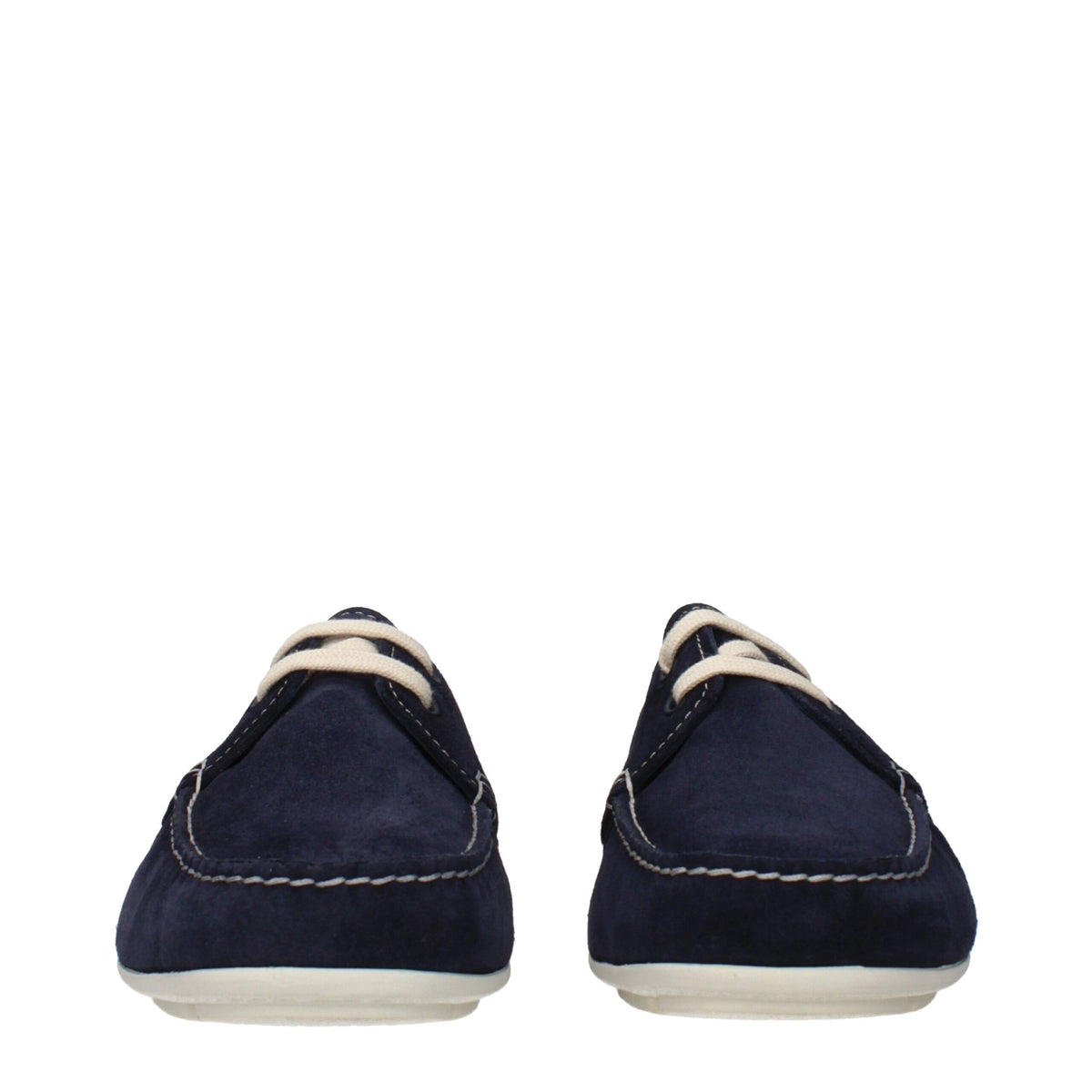 Prada Blue Leather Slip On Loafers - Back view