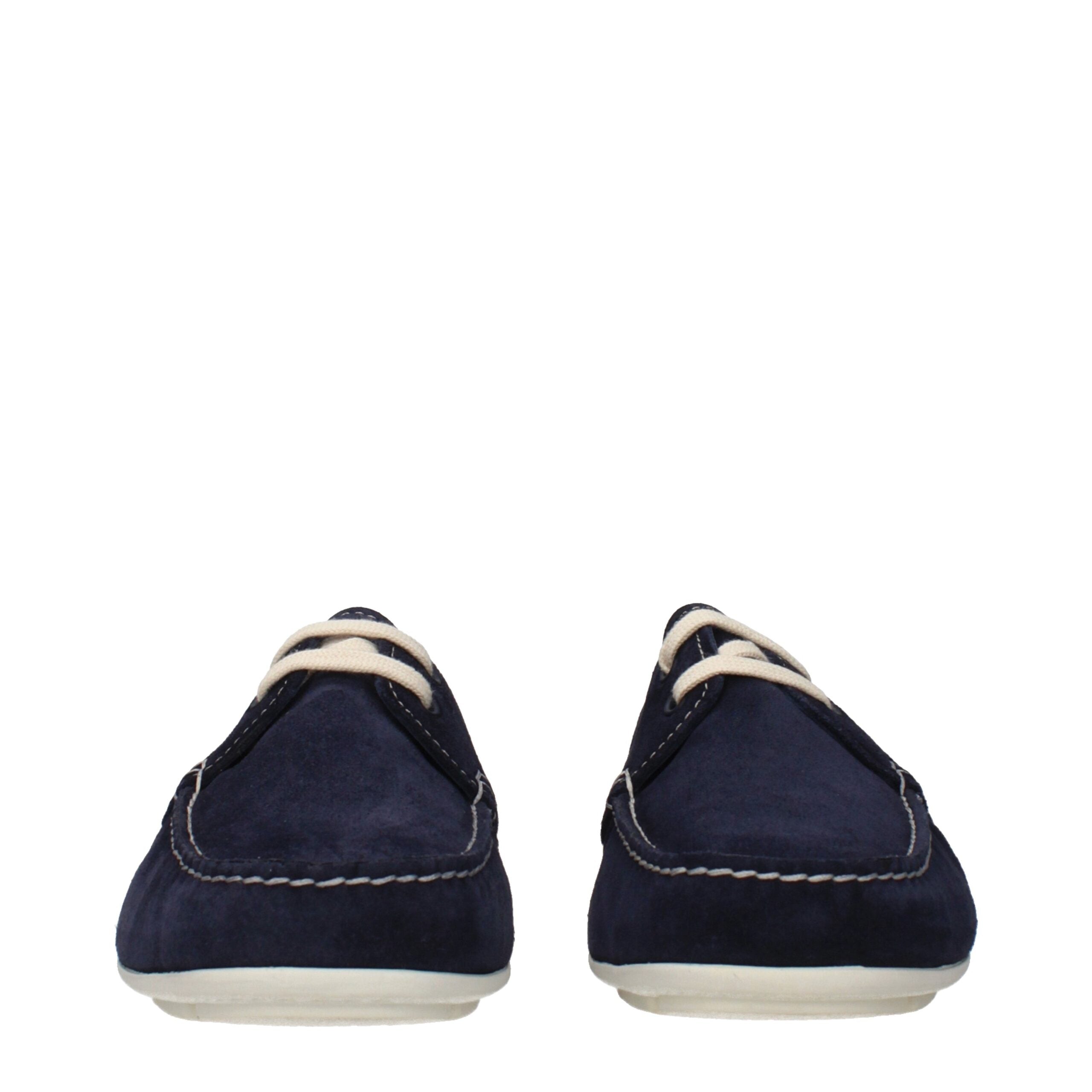 Prada Blue Leather Slip On Loafers - Back view