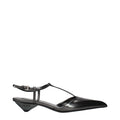 Prada Gray Leather Flat Sandals - Front view
