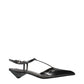 Prada Gray Leather Flat Sandals - Front view