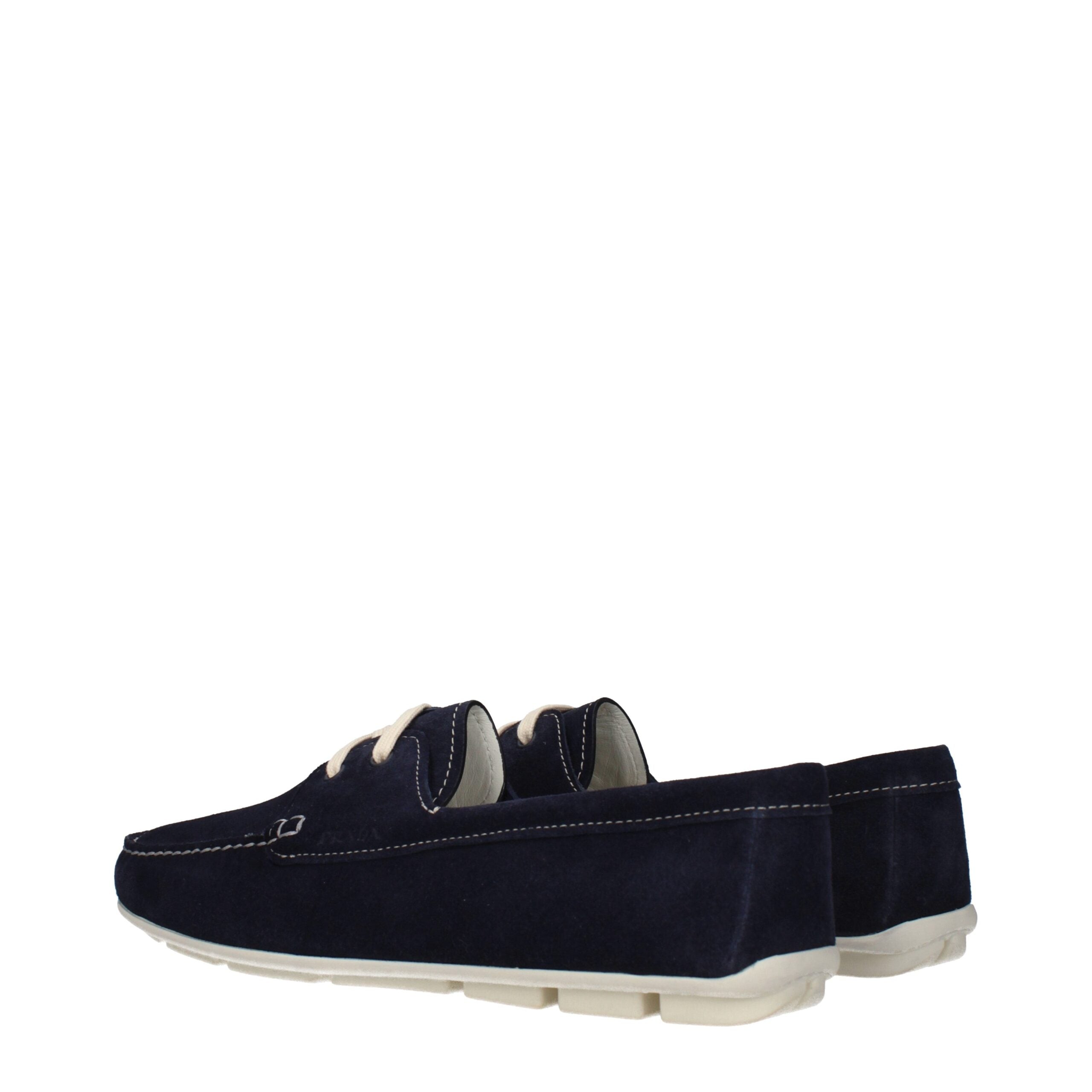 Prada Blue Leather Slip On Loafers - Detail view