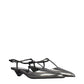 Prada Gray Leather Flat Sandals - Side view
