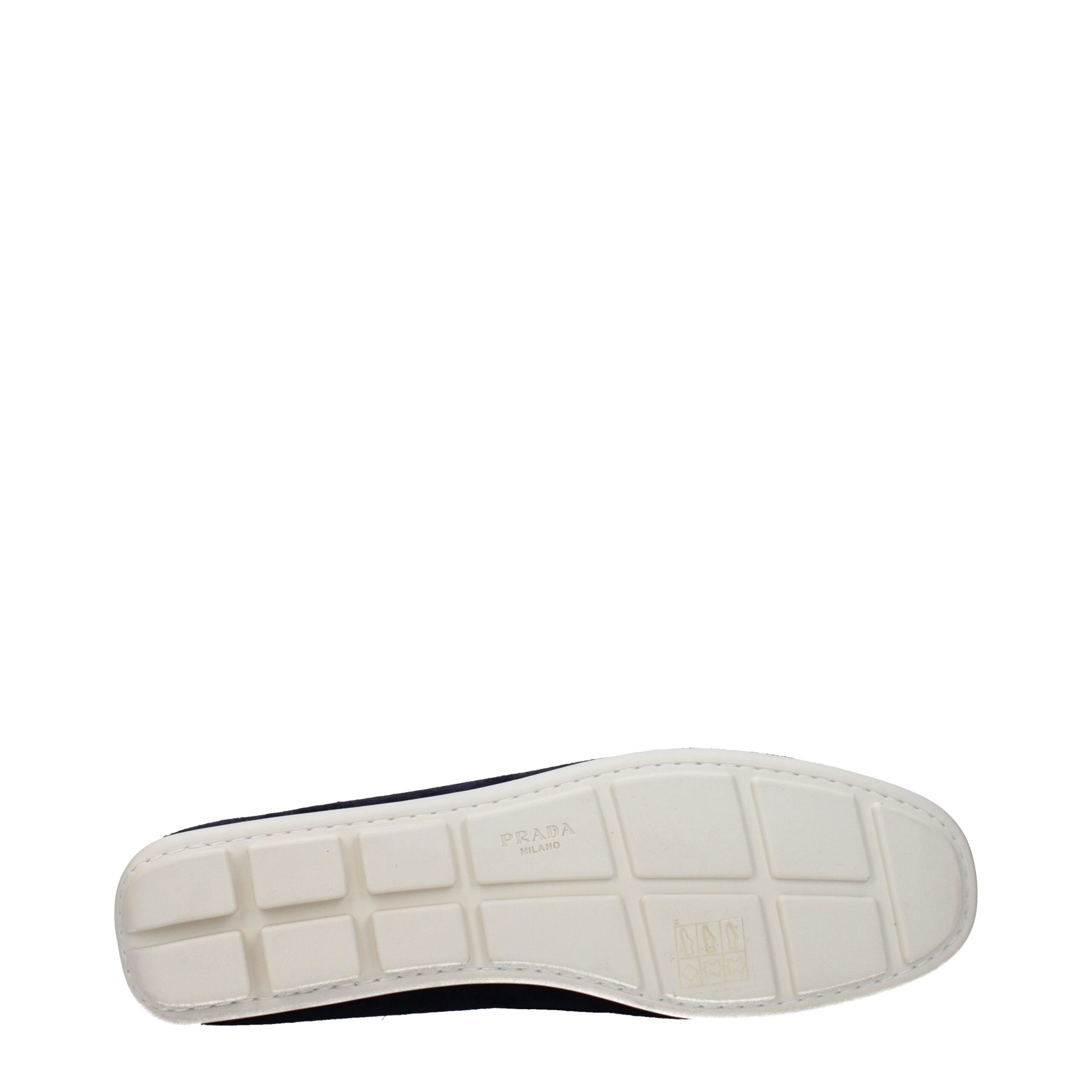 Prada Blue Leather Slip On Loafers - Close-up view