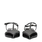 Prada Gray Leather Flat Sandals - Back view