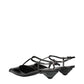 Prada Gray Leather Flat Sandals - Detail view
