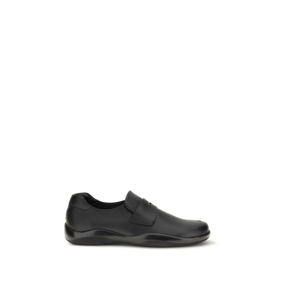 Prada Black Calf Leather Slip On Loafers - SS26 (Ref. PR4D3612FD001070F0002) - Front view